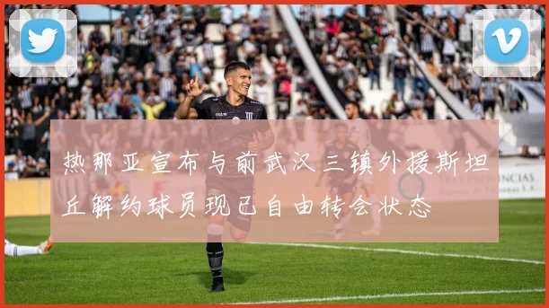 热那亚宣布与前武汉三镇外援斯坦丘解约球员现已自由转会状态